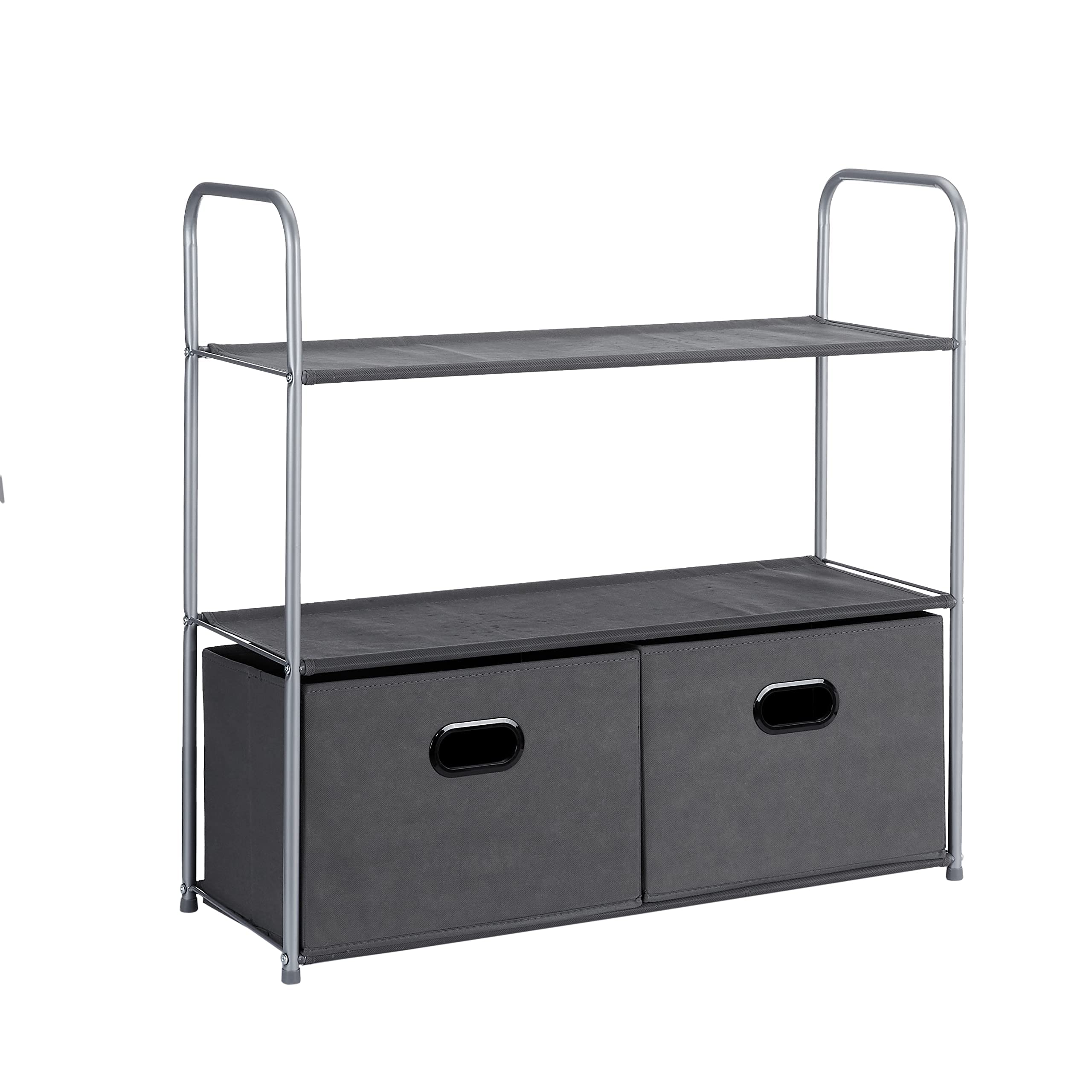 AmazonBasics Organizer Armadio Tessuto Grigio 3 Ripiani 2 Cassetti