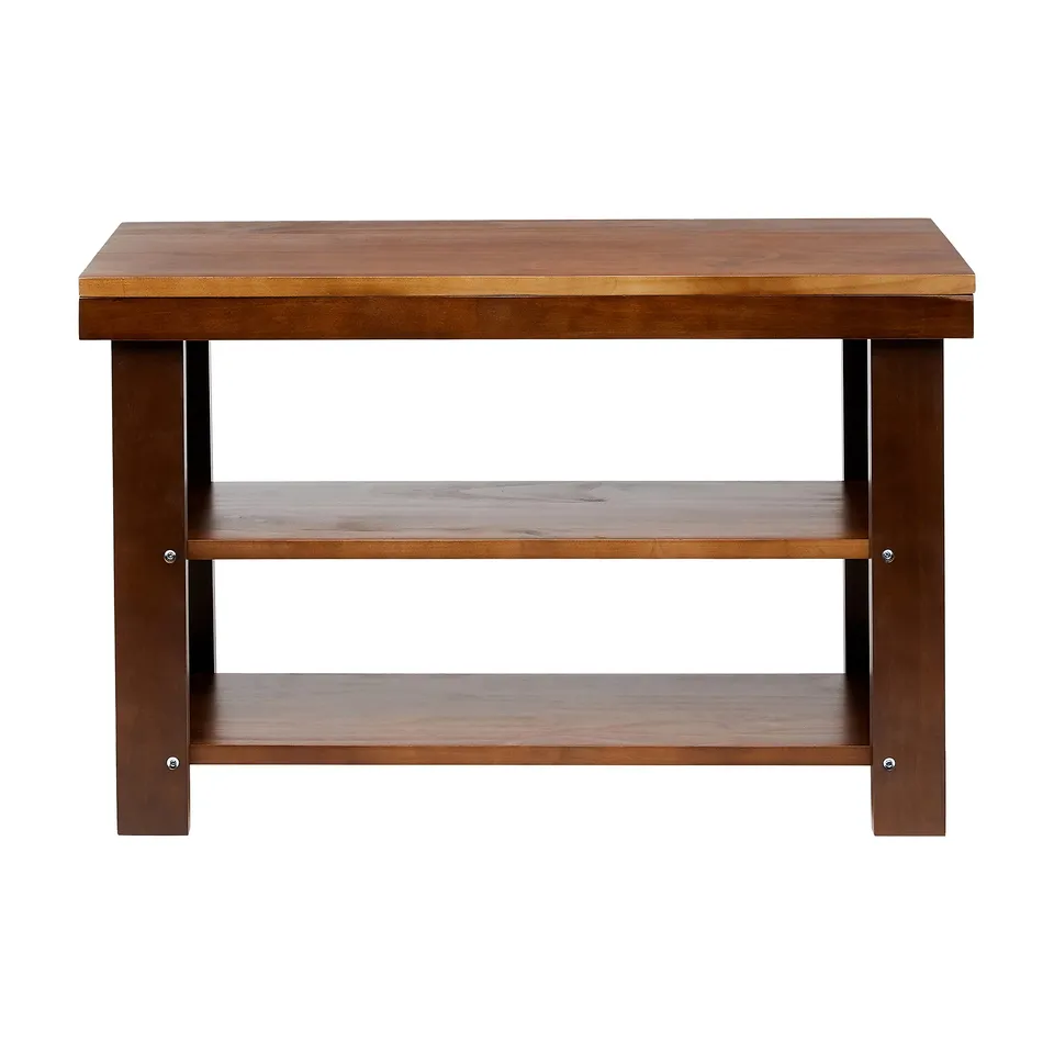 Amazon Basics Panca Portascarpe Pino 3 Livelli Espresso 70 cm