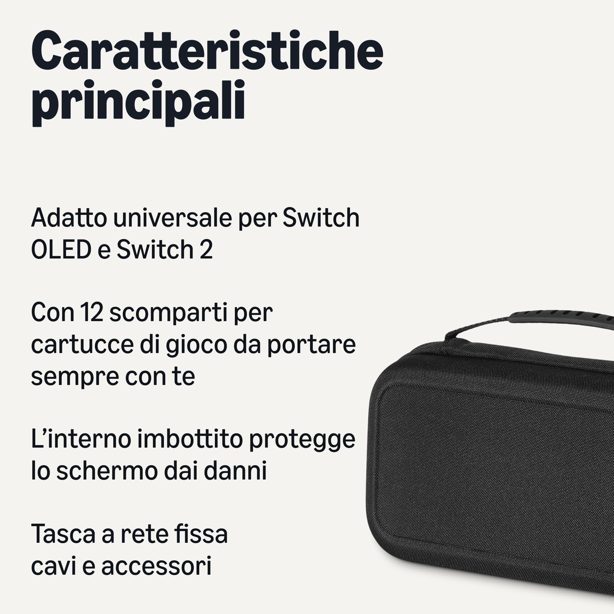 AmazonBasics Custodia Nintendo Switch Nero 12 Slot