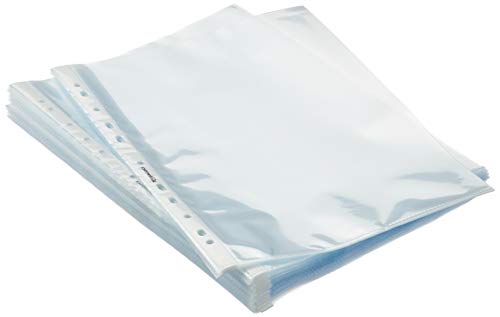 AmazonBasics Buste Forate A4 60 Micron 200 Pezzi Trasparenti