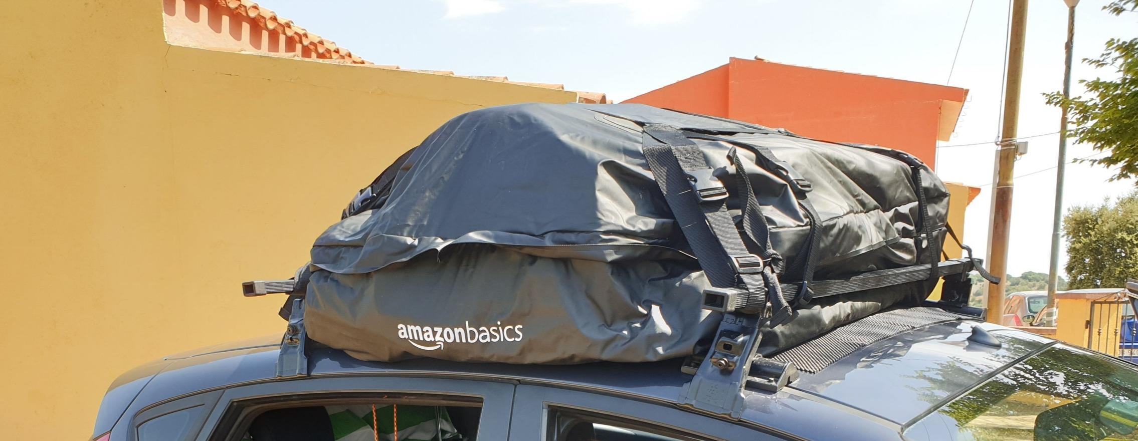 Amazon Basics Borsa da Tetto Auto 425L Nero Impermeabile