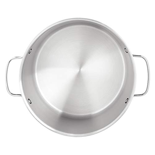 Amazon Basics Pentolone Acciaio Inox 7,6 L con Coperchio Vetro