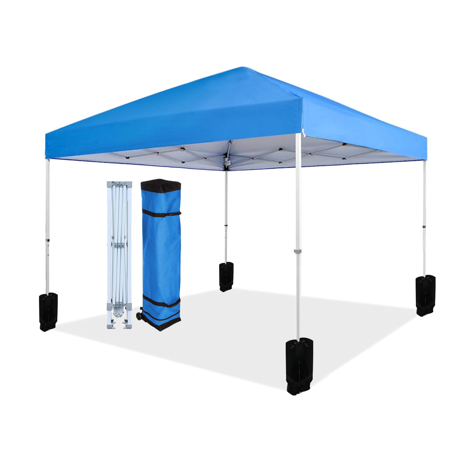 Amazon Basics Gazebo Pieghevole 3x3 m Blu con Ruote