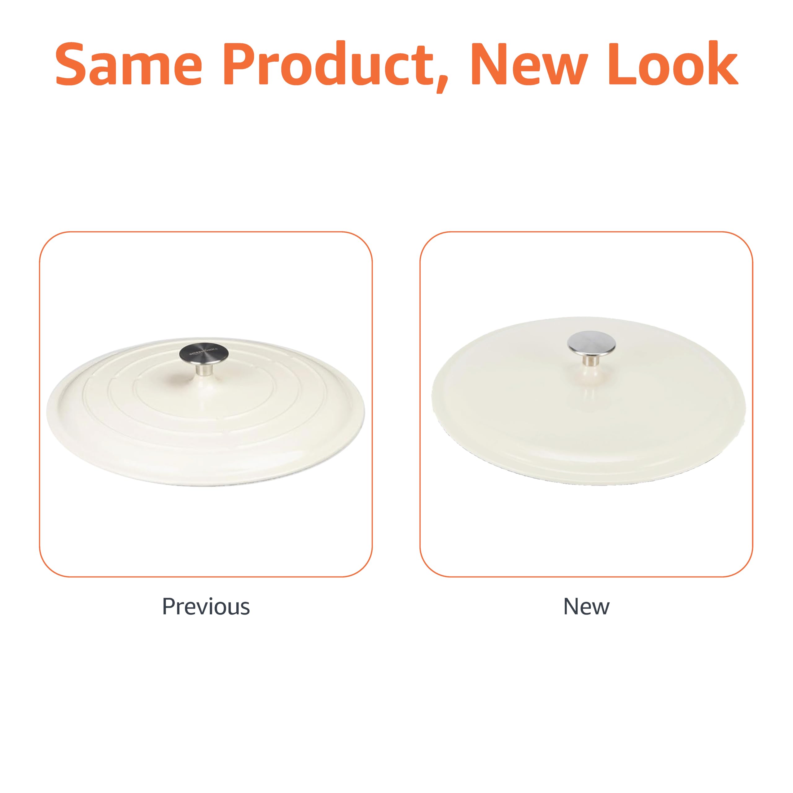 Amazon Basics Casseruola Bassa Ghisa Smaltata 3,1L Bianca