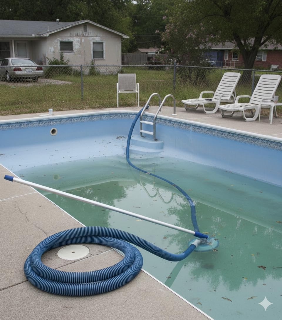 Amazon Basics Tubo Piscina 9,1 m Blu Antischiacciamento