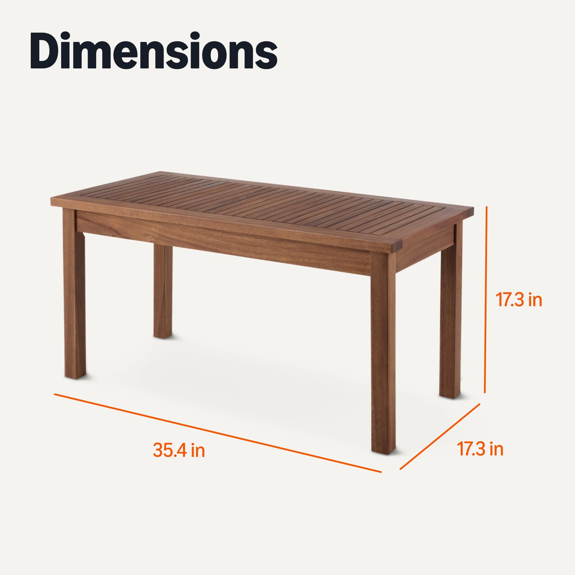 Amazon Basics tavolino patio 89 cm finitura naturale da esterno