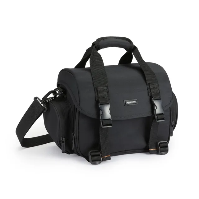 Amazon Basics Borsa Fotocamera SLR Grande Nero Grigio
