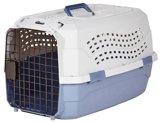 Amazon Basics Trasportino 23 Pollici 2 Porte Blu 58x38x33 cm