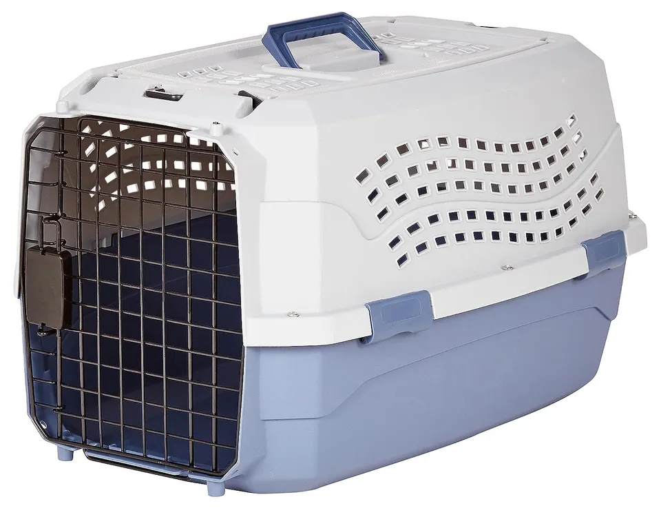 Amazon Basics Trasportino 23 Pollici 2 Porte Blu 58x38x33 cm