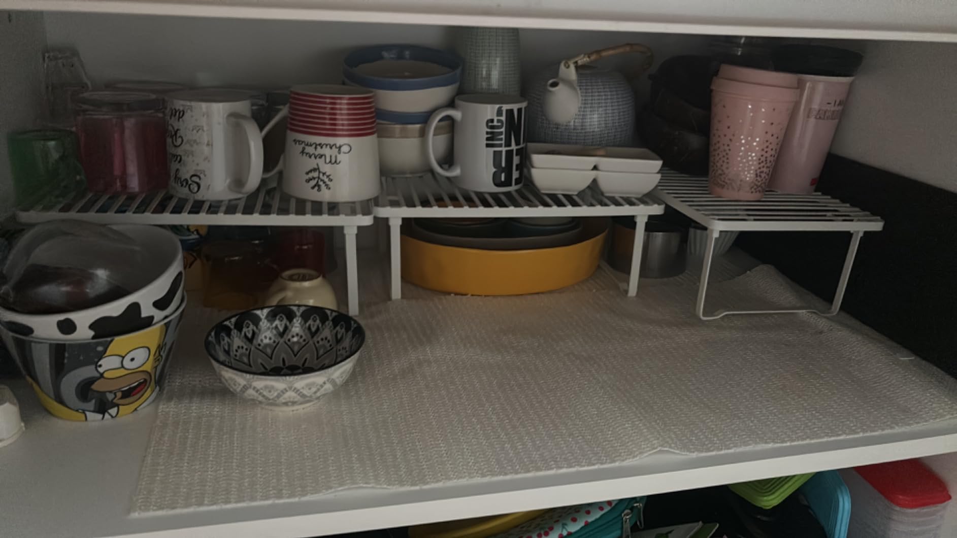 AmazonBasics Ripiani Cucina Impilabili Bianchi 2 Pezzi Acciaio