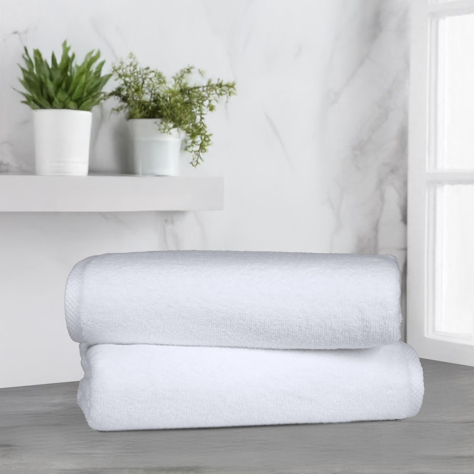 Amazon Basics teli bagno 70x140 cotone bianco 2 pezzi