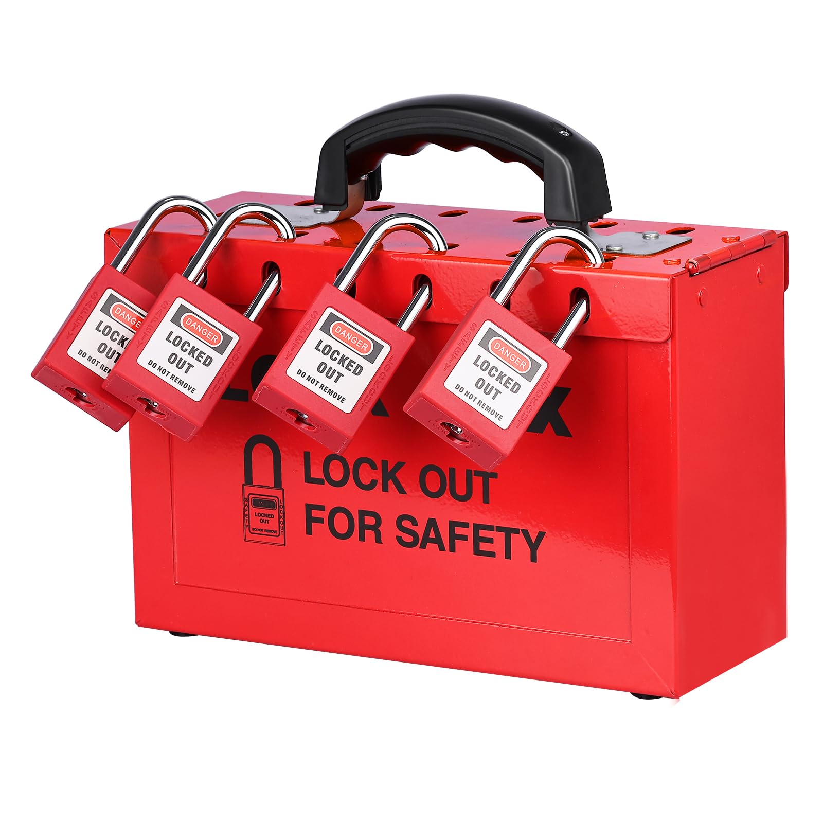 RealPlus Box Lockout Tagout Rossa 12 Lucchetti Portatile