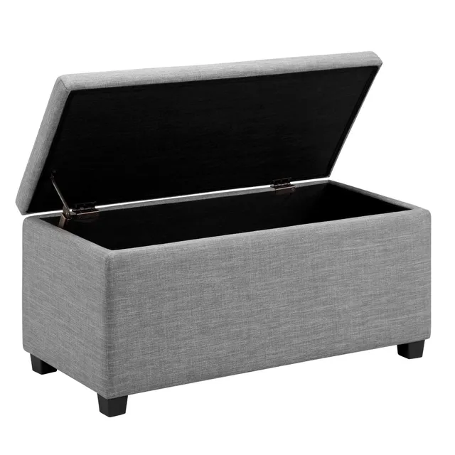 Amazon Basics Panca Contenitore Grigio Chiaro 91 cm in Tessuto