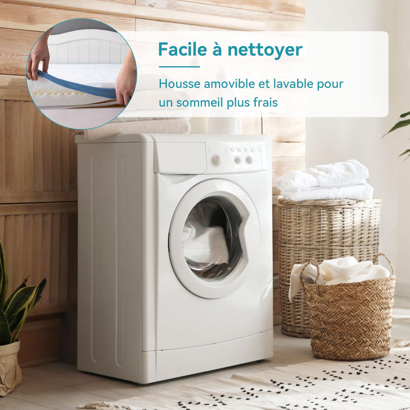Amazon Basics Topper Matrimoniale 160x200 Memory 5cm Bianco