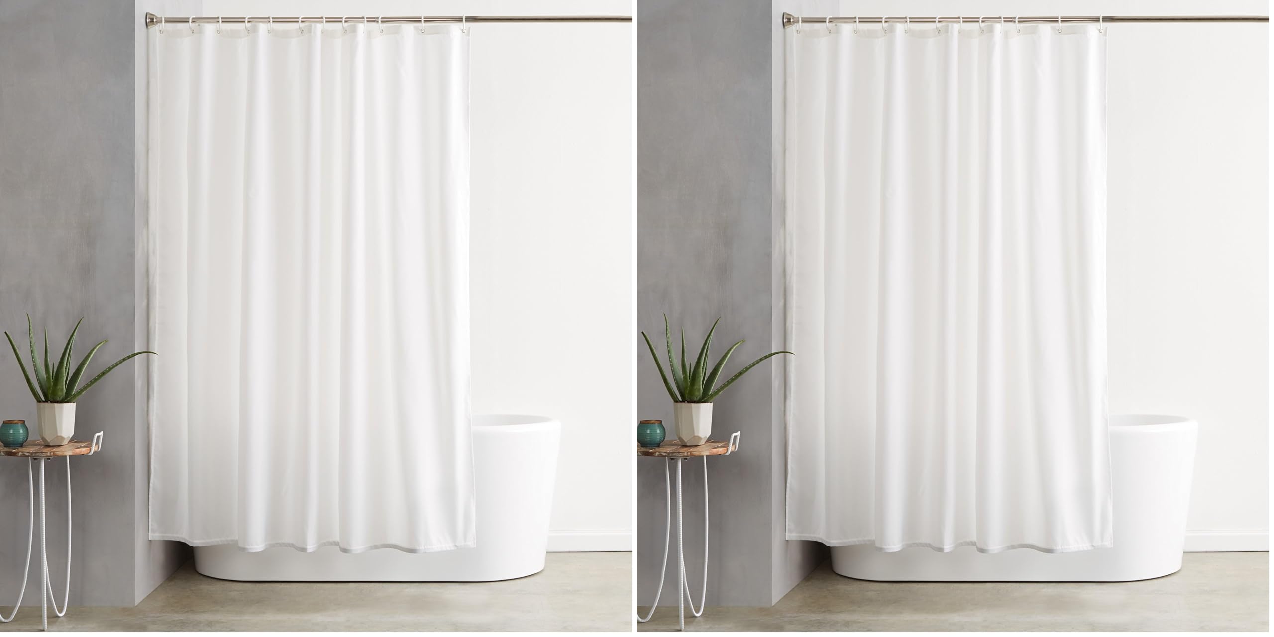 Amazon Basics tenda doccia tessuto bianca 183x183 cm antimuffa
