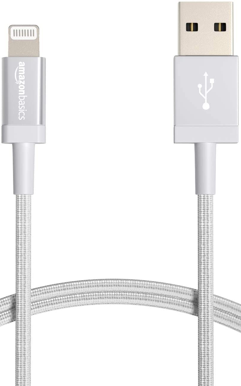 Amazon Basics Cavo Lightning USB-A 1,8 m Grigio Scuro Nylon