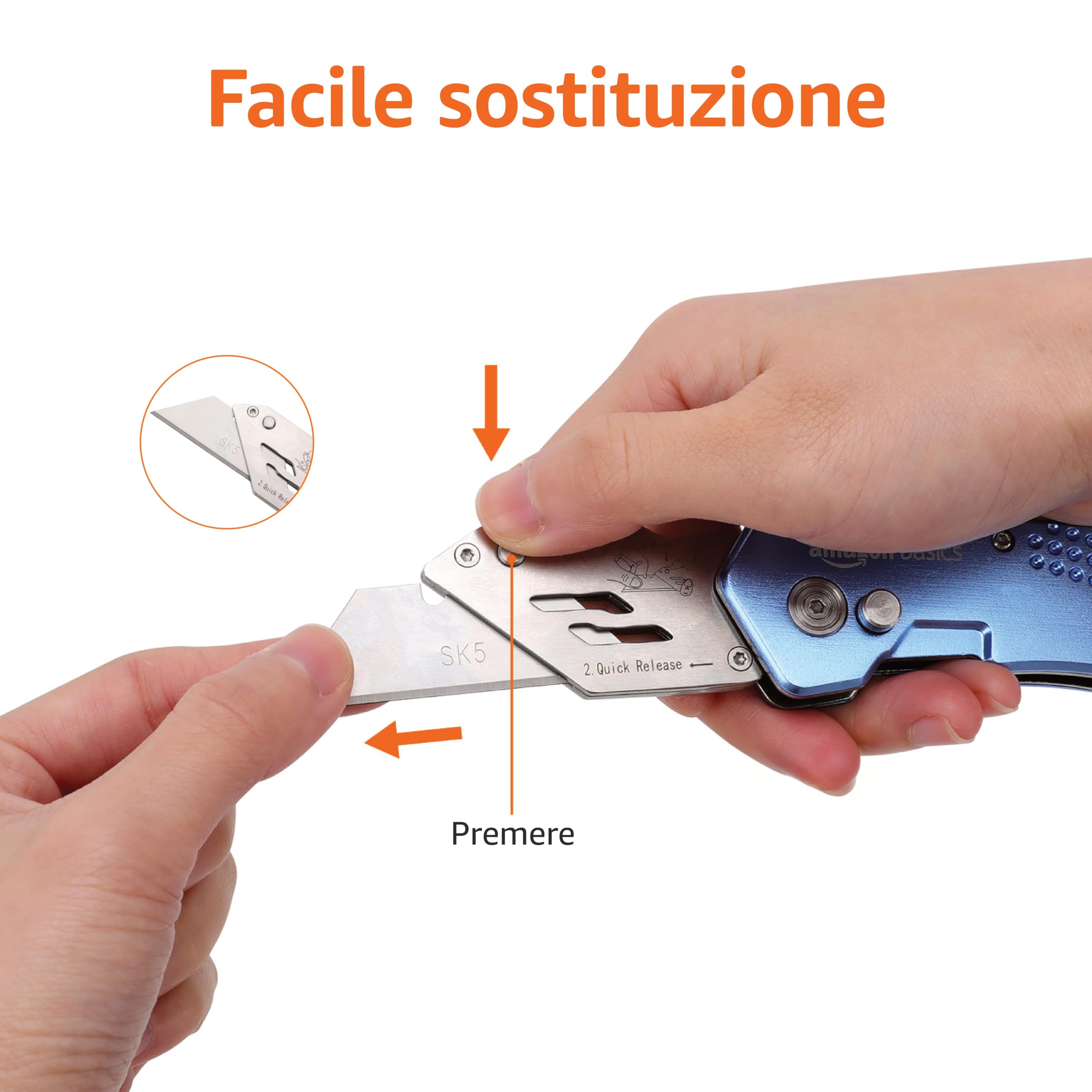 Amazon Basics Taglierino Pieghevole Alluminio con Custodia