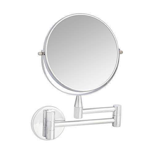 Amazon Basics Specchio Cosmetico Parete 1x/5x Cromo bifacciale