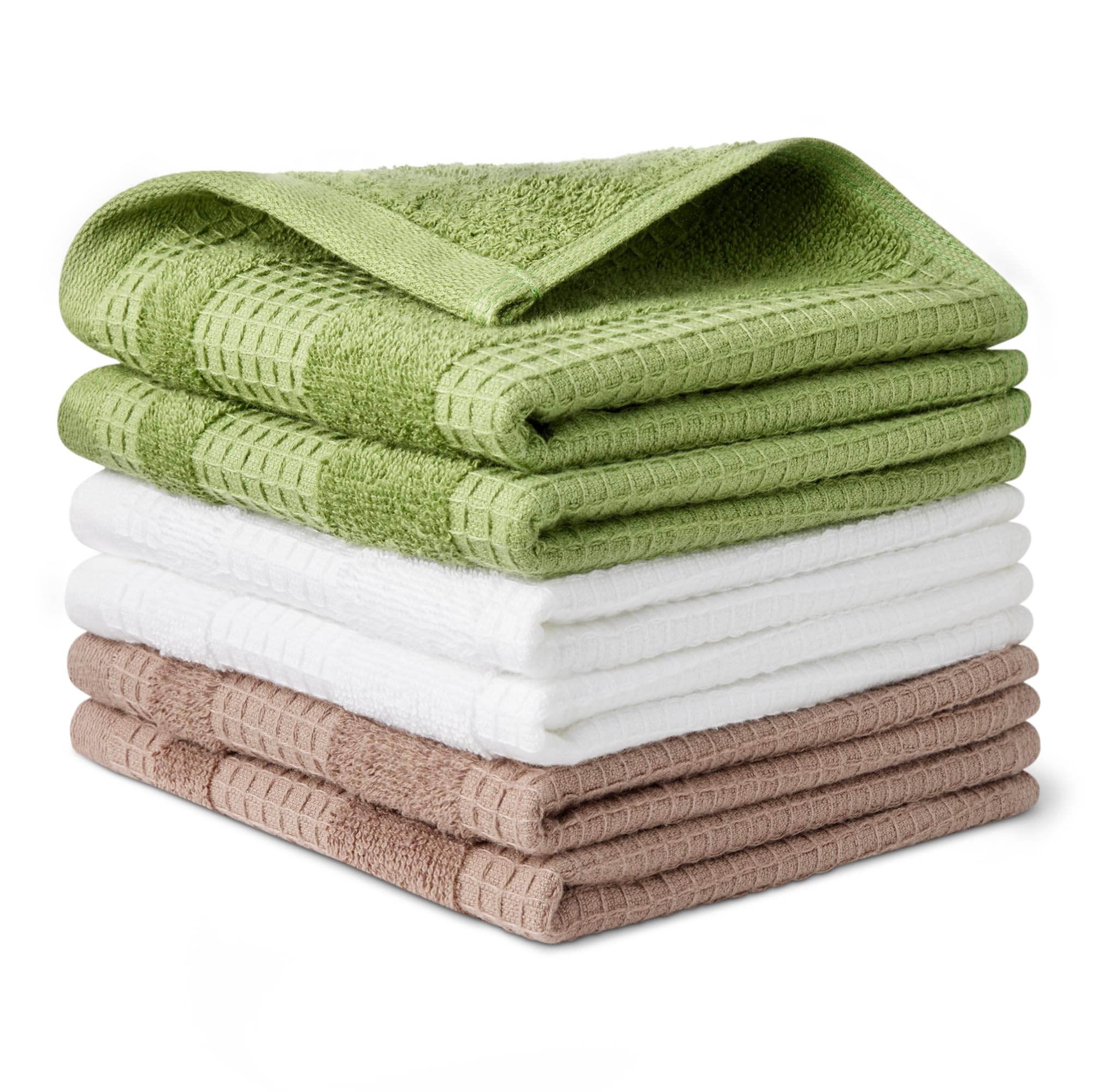Amazon Basics Strofinacci Cucina Cotone Bio 6 Pezzi Nido d'Ape