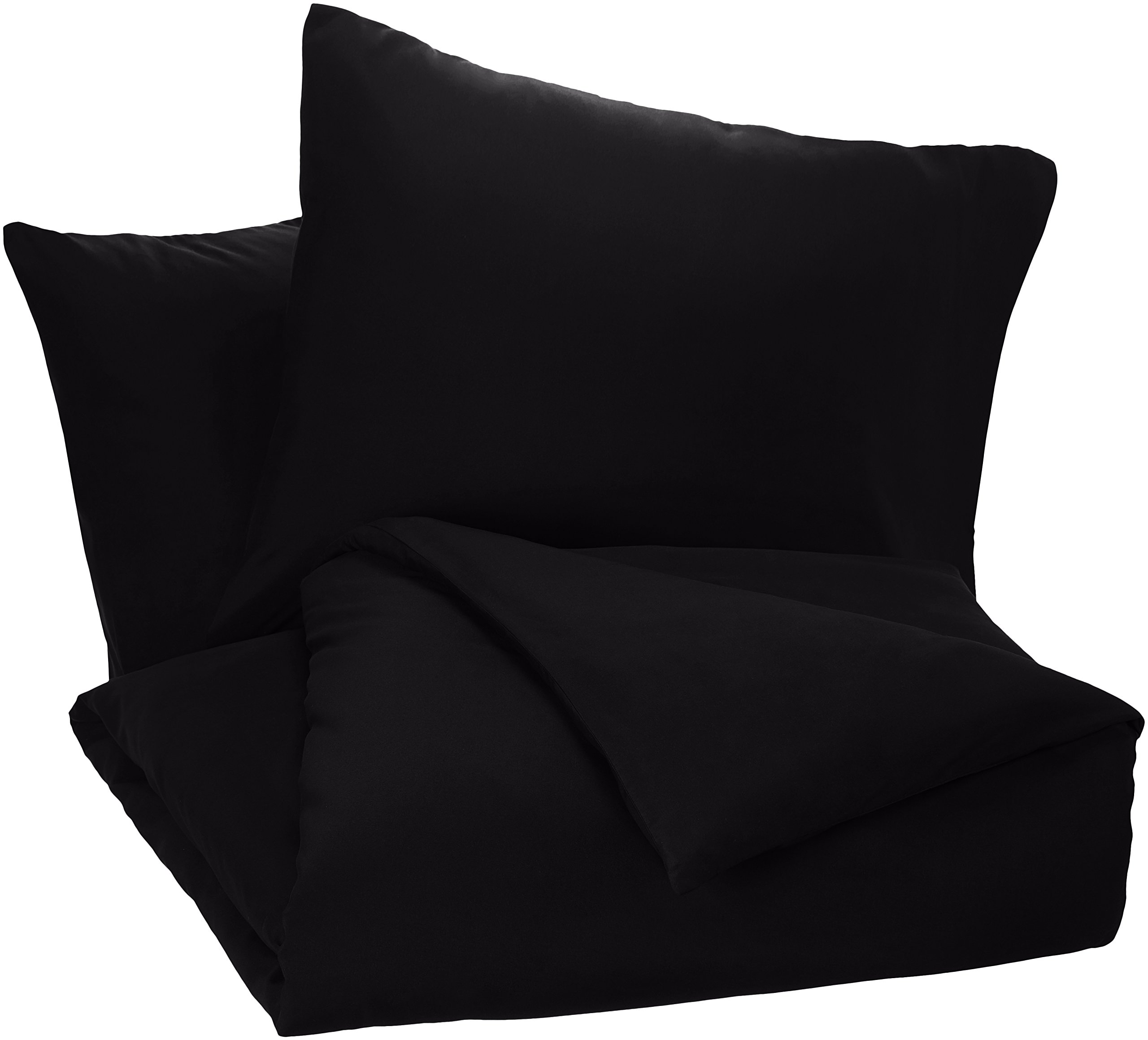 Amazon Basics Set Copripiumino Matrimoniale Microfibra Nero