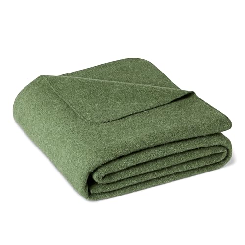 Amazon Basics Coperta Campeggio Lana Verde Oliva da Esterno