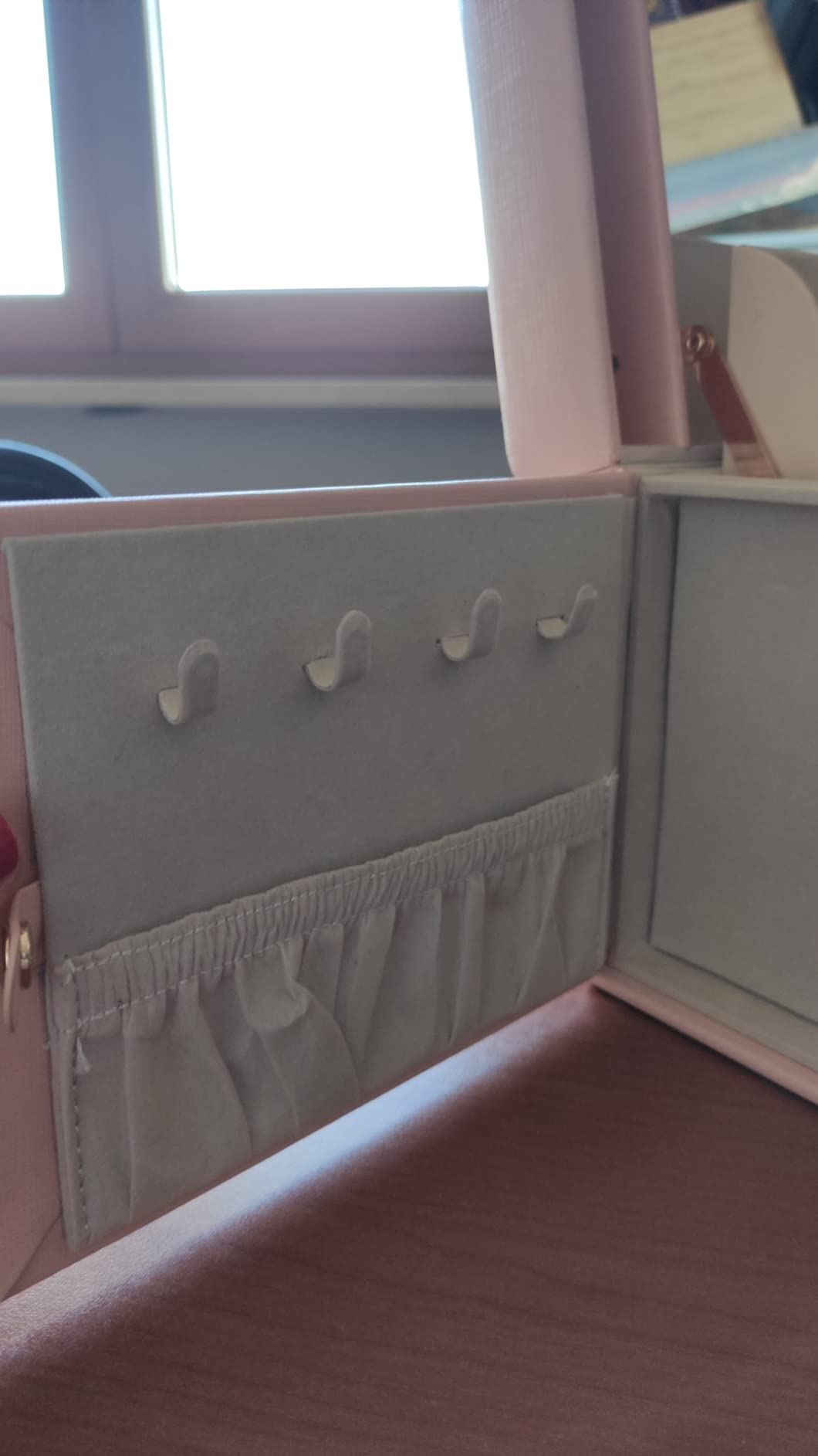 AmazonBasics Organizer gioielli rosa 3 cassetti con specchio