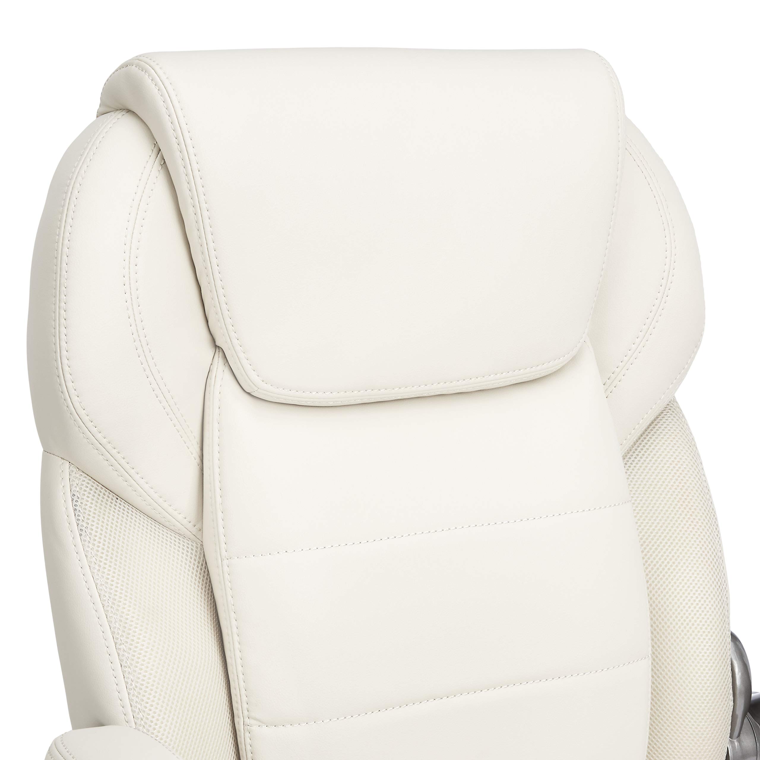 Amazon Basics Extra Comfort Sedia Ufficio Pelle Crema Schienale Alto