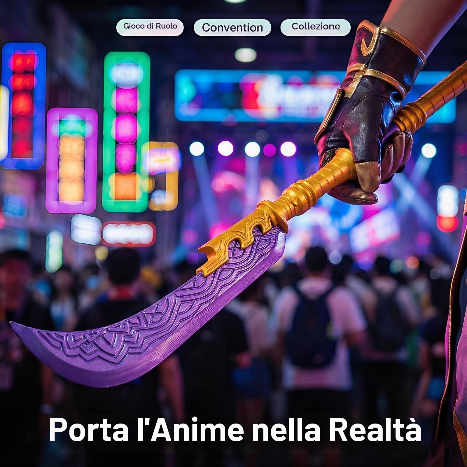 Elprico spada cosplay PLA 25 pollici 63,5 cm con cordino