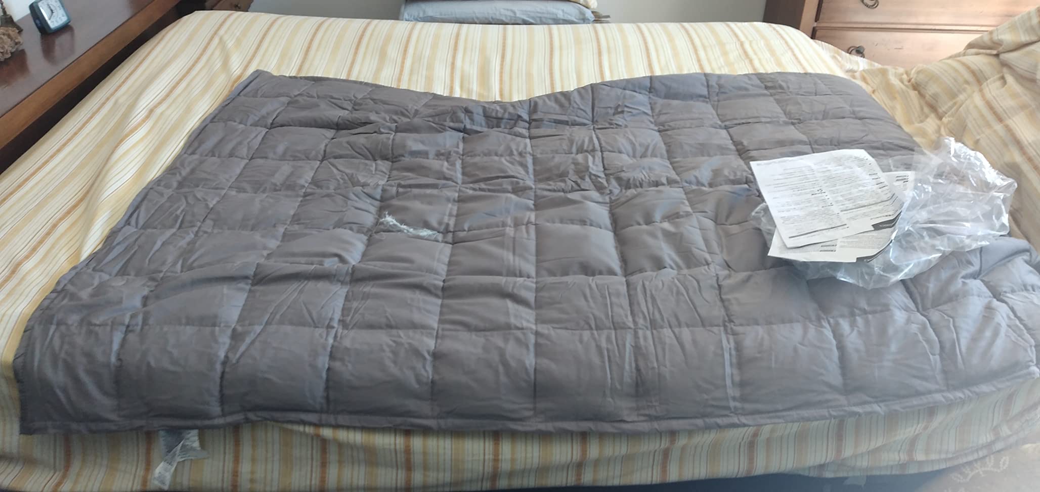 AmazonBasics Coperta Ponderata Cotone 5,4 kg 150x200 Grigio