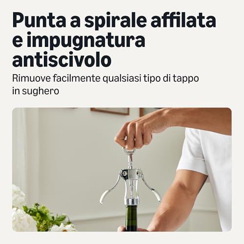Amazon Basics Cavatappi Apribottiglie 2 in 1 Lega Zinco