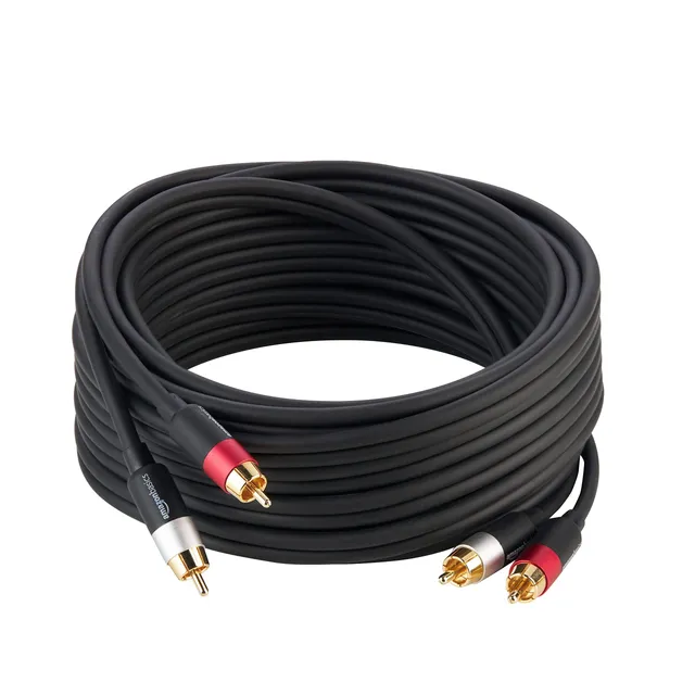 Amazon Basics Cavo Audio RCA 2 Maschi 7,5 m Grigio Antracite