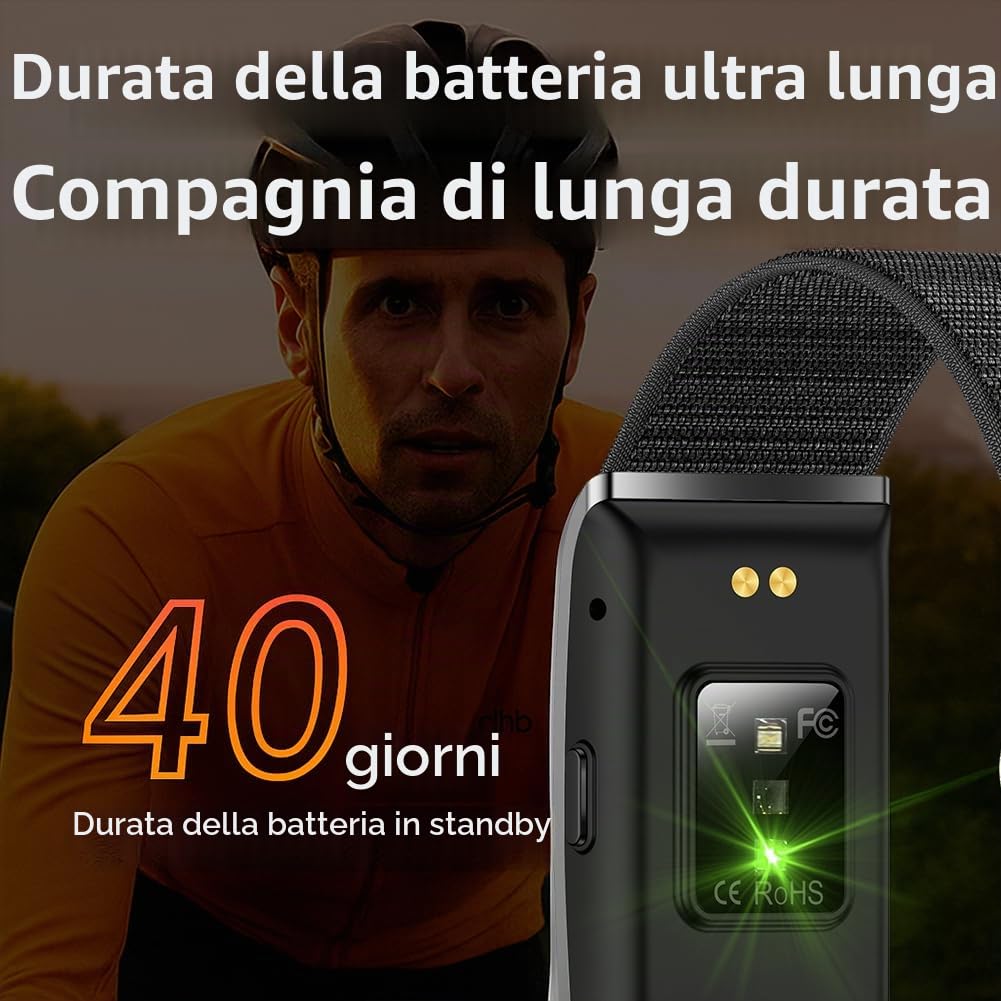 Elprico braccialetto fitness senza schermo blu 45 giorni impermeabile