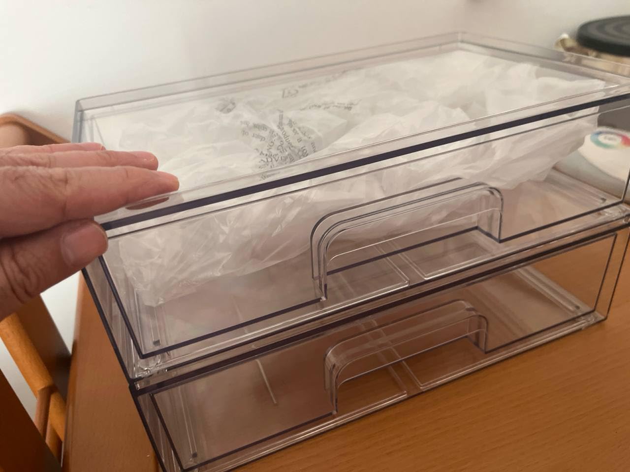 Amazon Basics organizer trucco trasparente 4 pezzi 11,3 cm