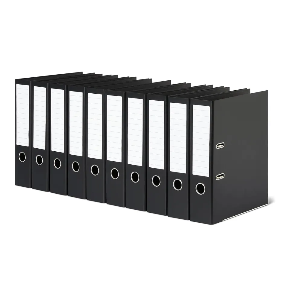 Amazon Basics 10 Raccoglitori Leva A4 Neri 70mm