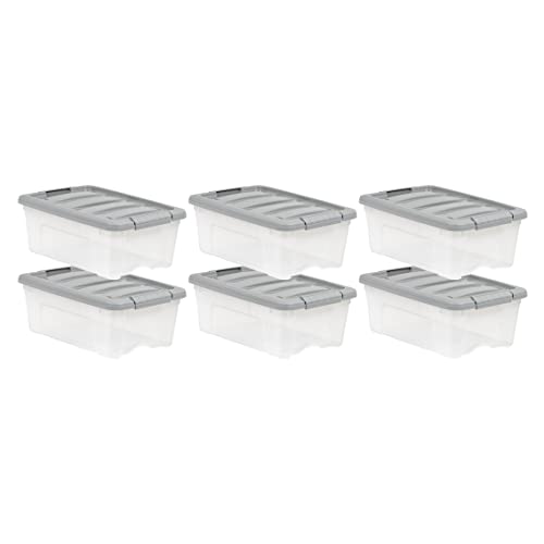 AmazonBasics Contenitori Plastica 12 L x6 Trasparenti Impilabili
