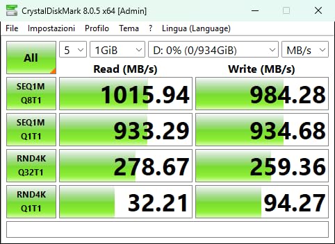AmazonBasics SSD esterno 1TB 2000MB/s USB 3.2 nero IP65