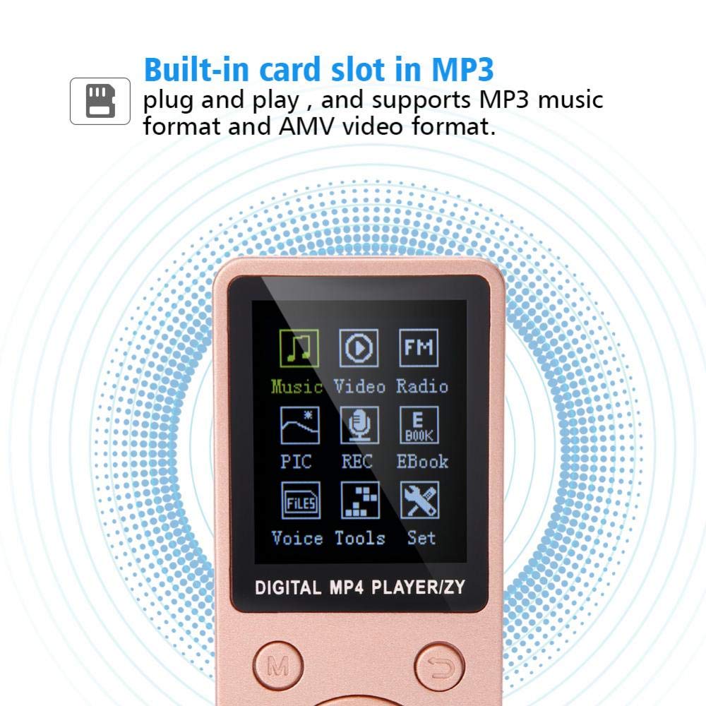 Elprico Lettore MP4 32 GB Oro Rosa con Cuffie Radio