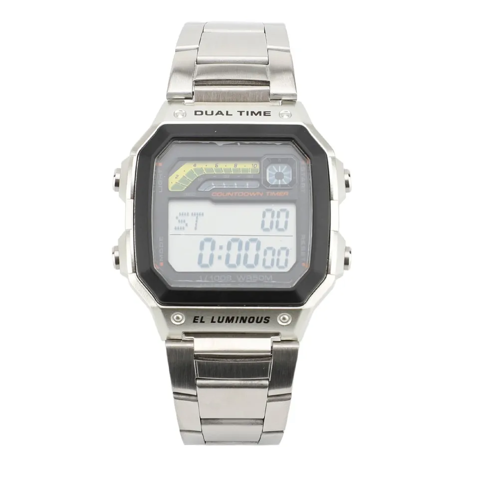 Elprico Orologio Sportivo Digitale Acciaio Argento