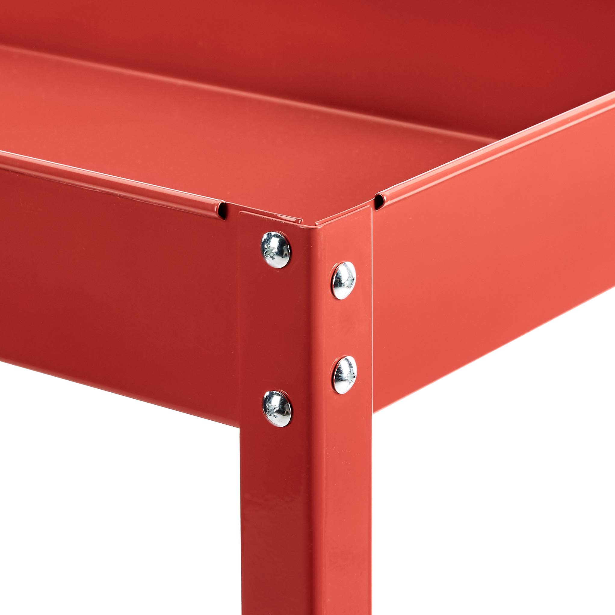 AmazonBasics Carrello Multiuso Acciaio 2 Ripiani Rosso 181 kg
