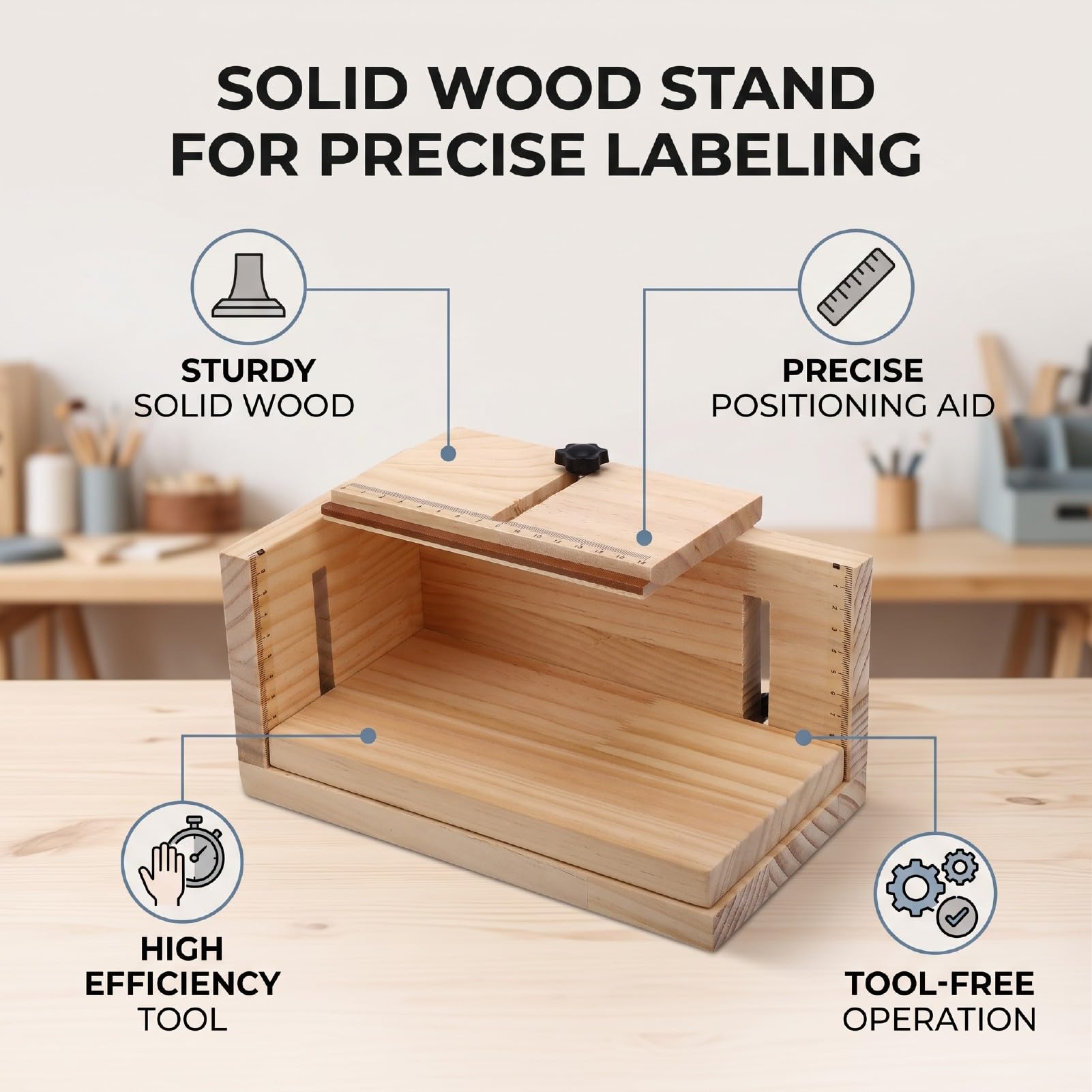 Elprico applicatore manuale etichette legno supporto tavolo