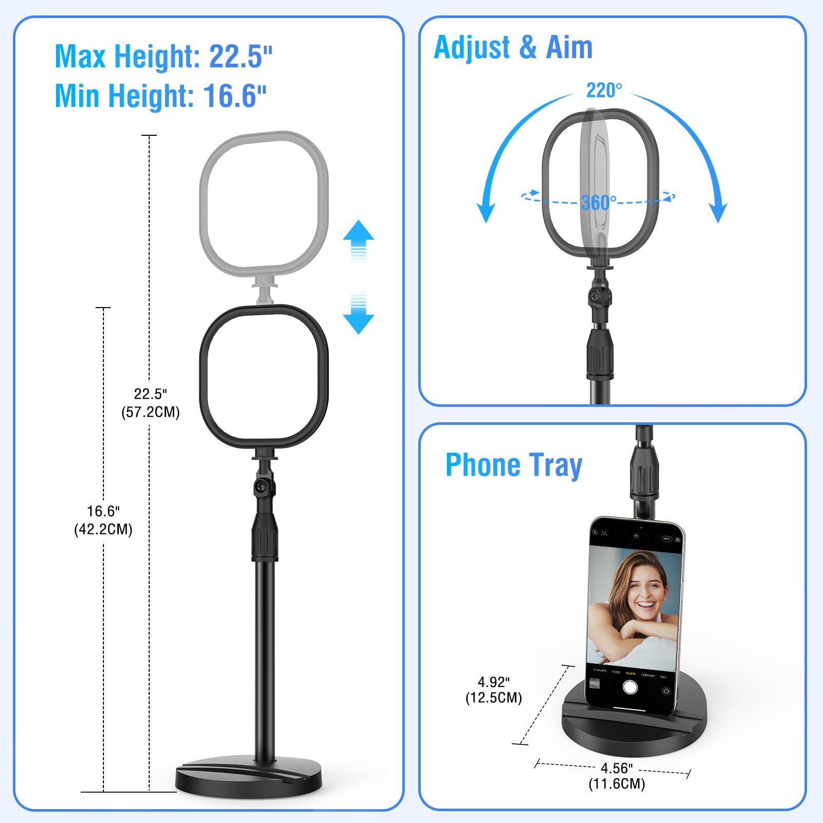 RealPlus Streaming lampada LED supporto telescopico USB