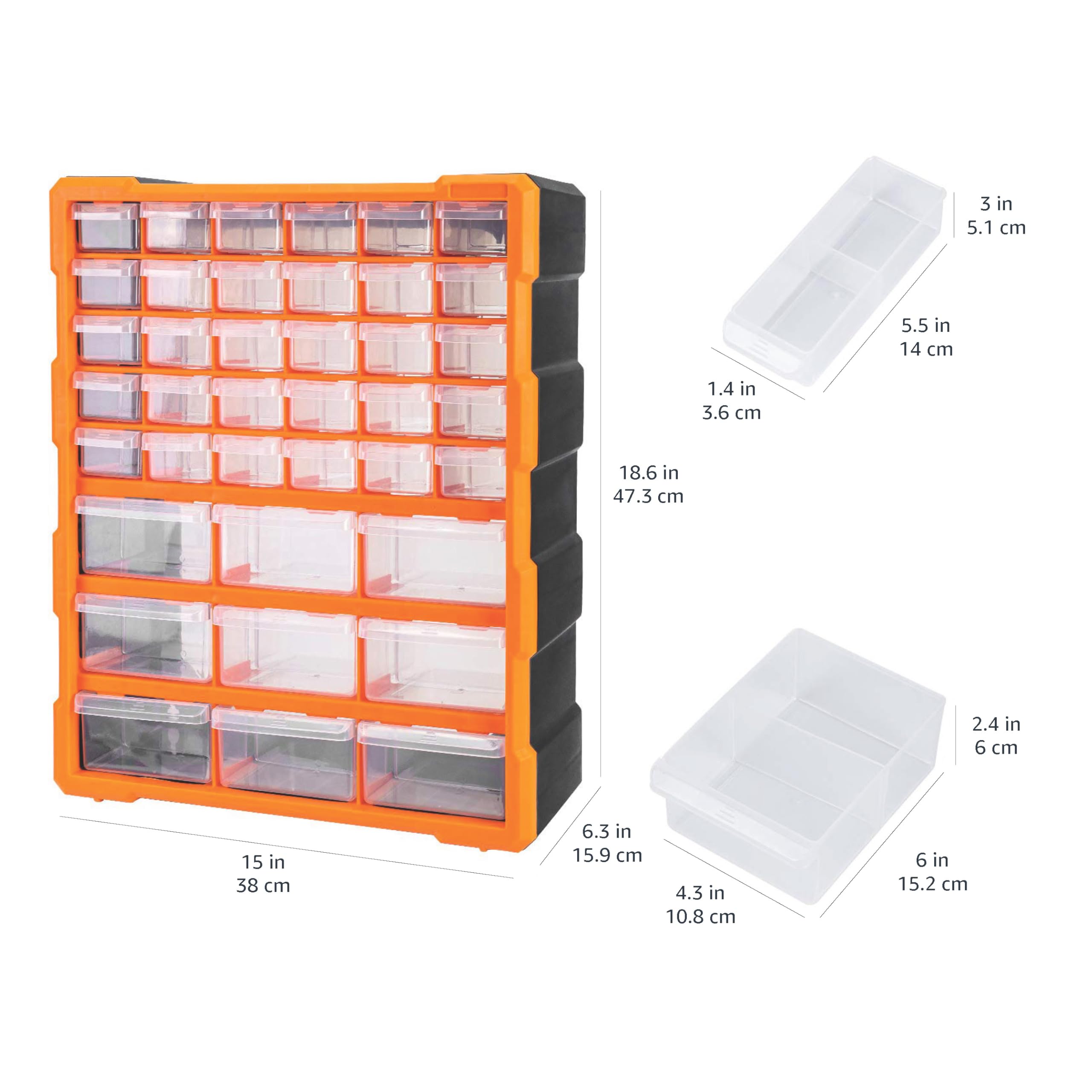 Amazon Basics Organizer 39 Cassetti Nero Porta Minuteria Parete