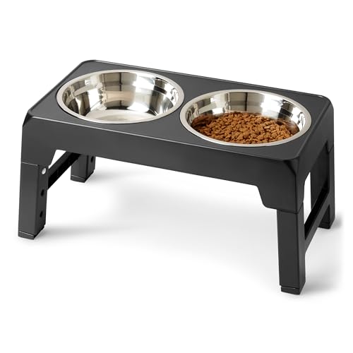 Amazon Basics supporto ciotole cane rialzato nero regolabile