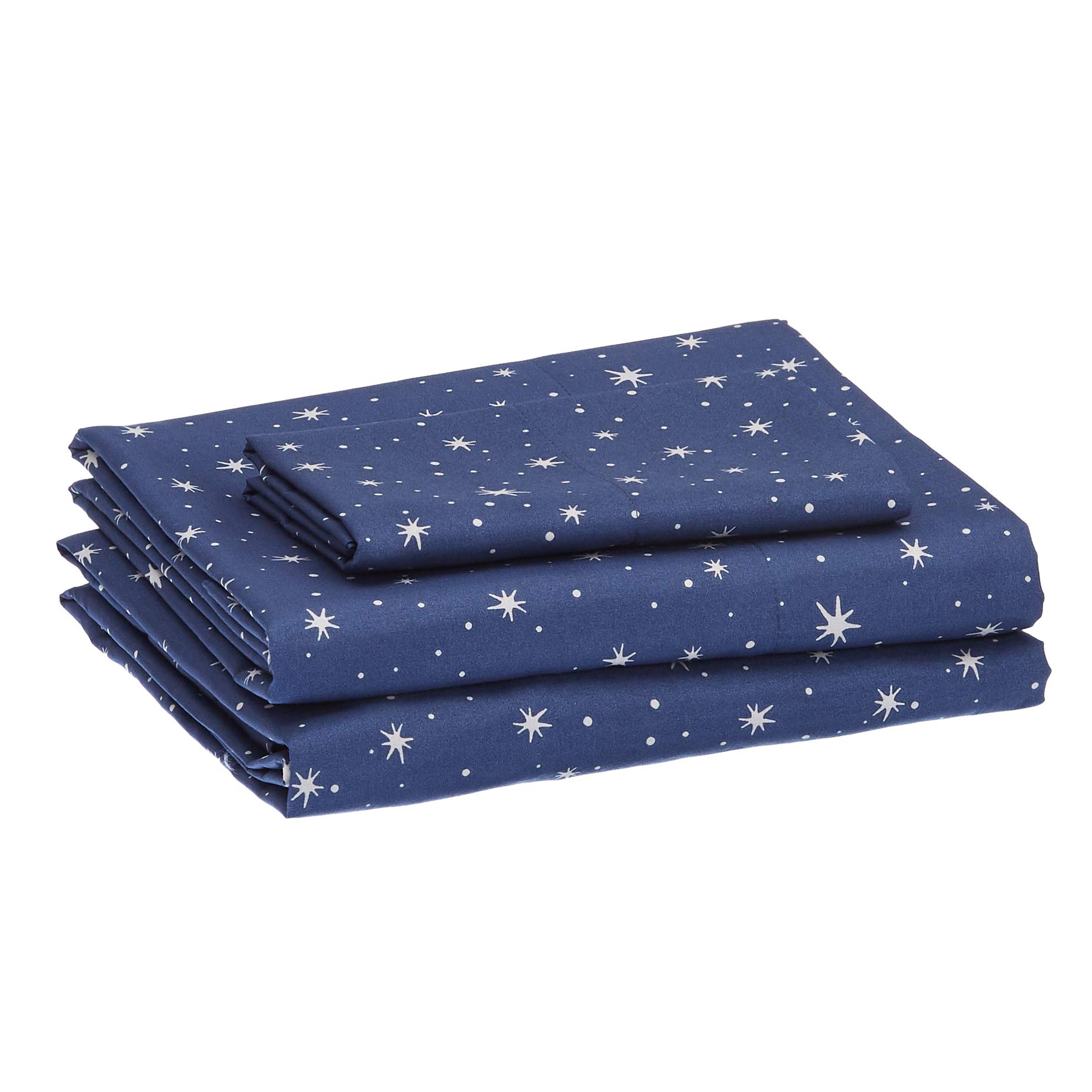 AmazonBasics Set lenzuola microfibra blu navy 3 pezzi bambini