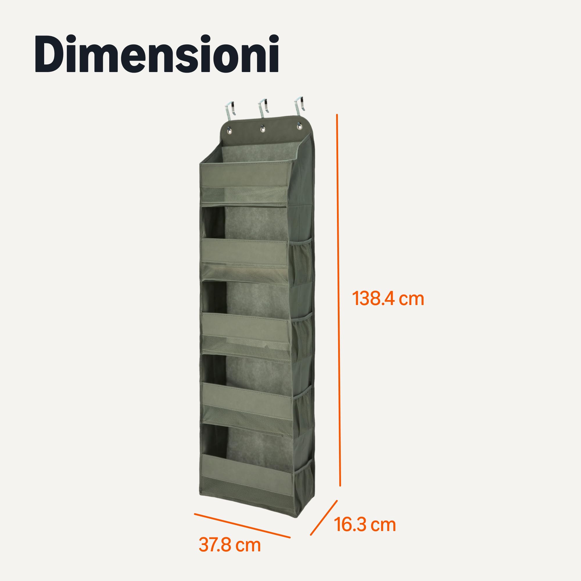 Amazon Basics Organizer da Porta 5 Ripiani Grigio Antracite