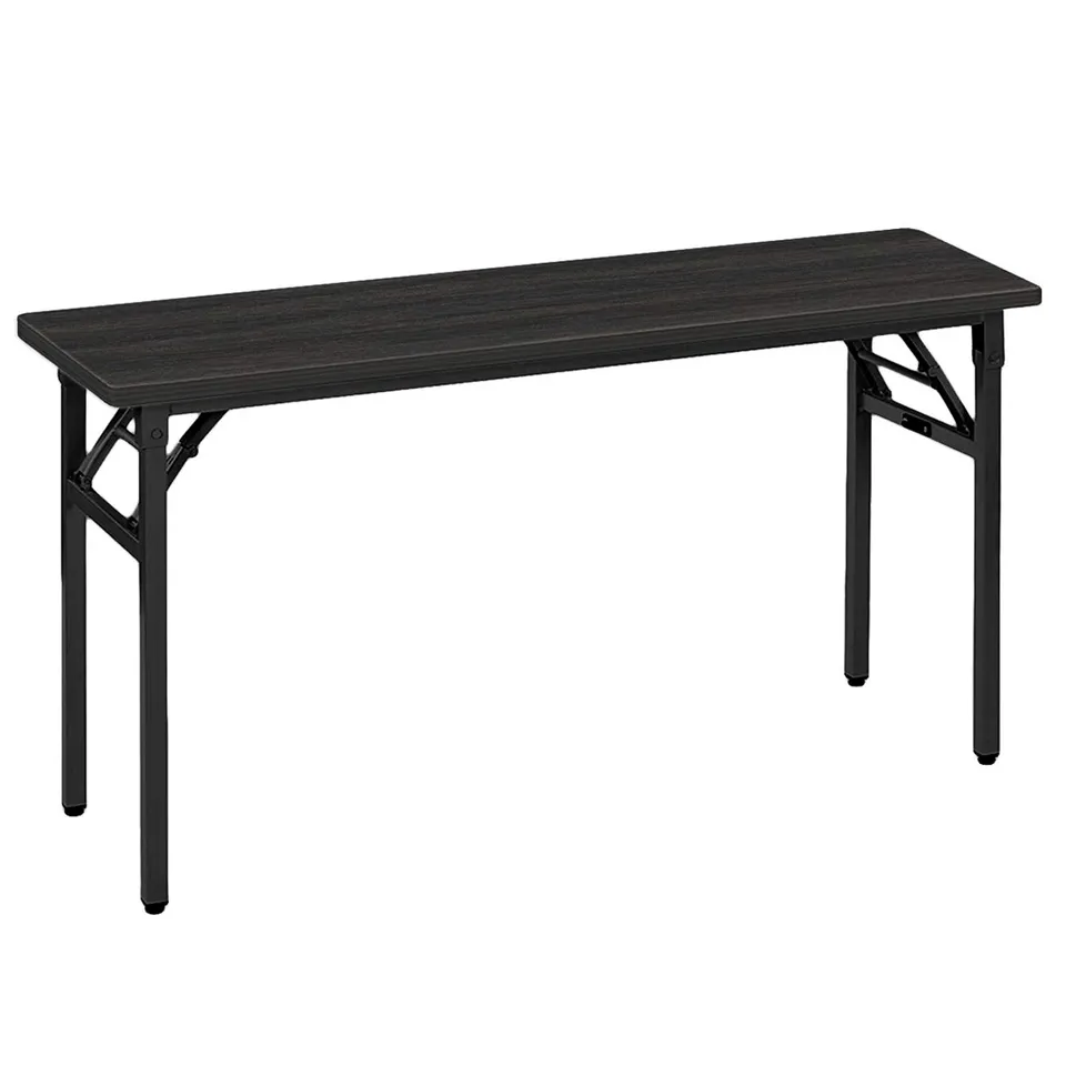 Amazon Basics Tavolo Pieghevole 140 cm Nero Gambe Nere