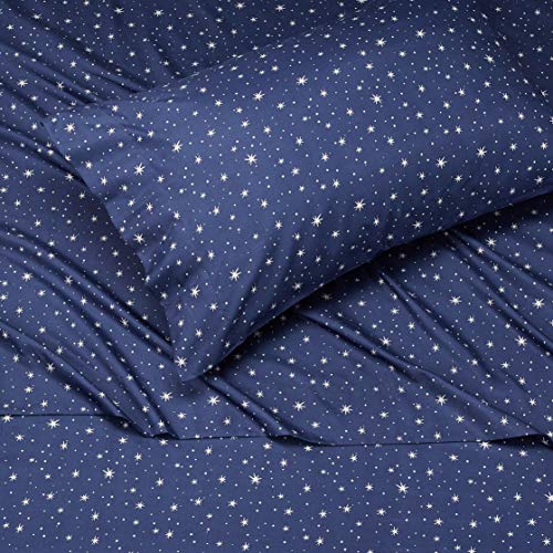 AmazonBasics Set lenzuola microfibra blu navy 3 pezzi bambini