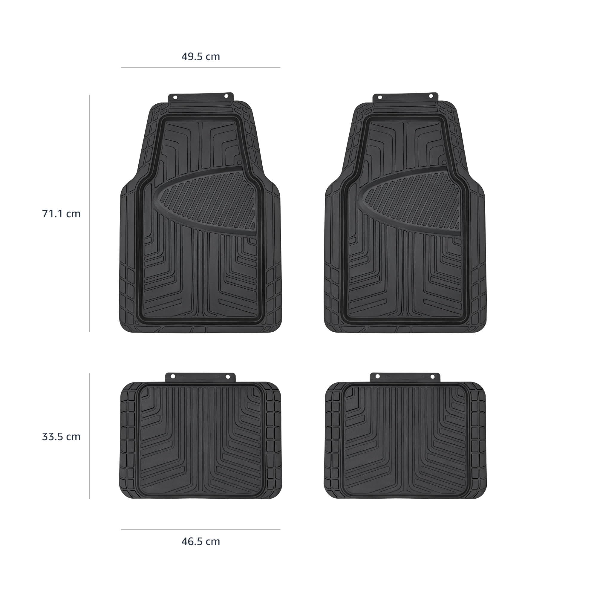 Amazon Basics Tappetini Auto in Gomma Neri 4 Pezzi universali