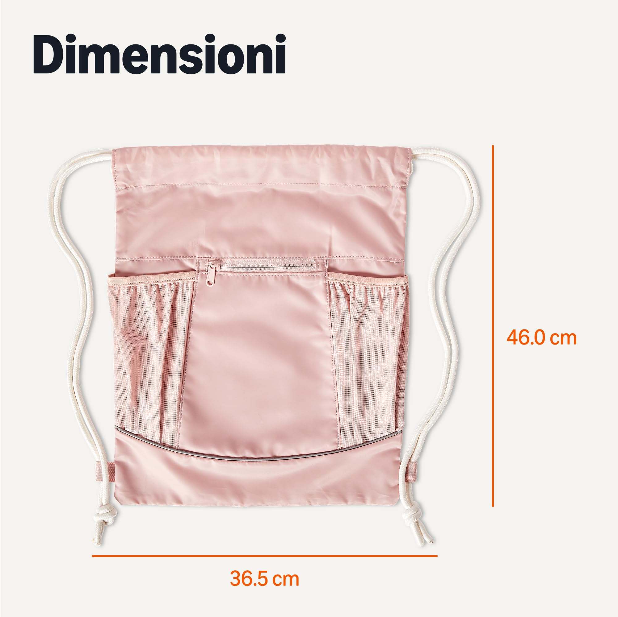 Amazon Basics Zaino Sacca Coulisse Rosa Taglia L