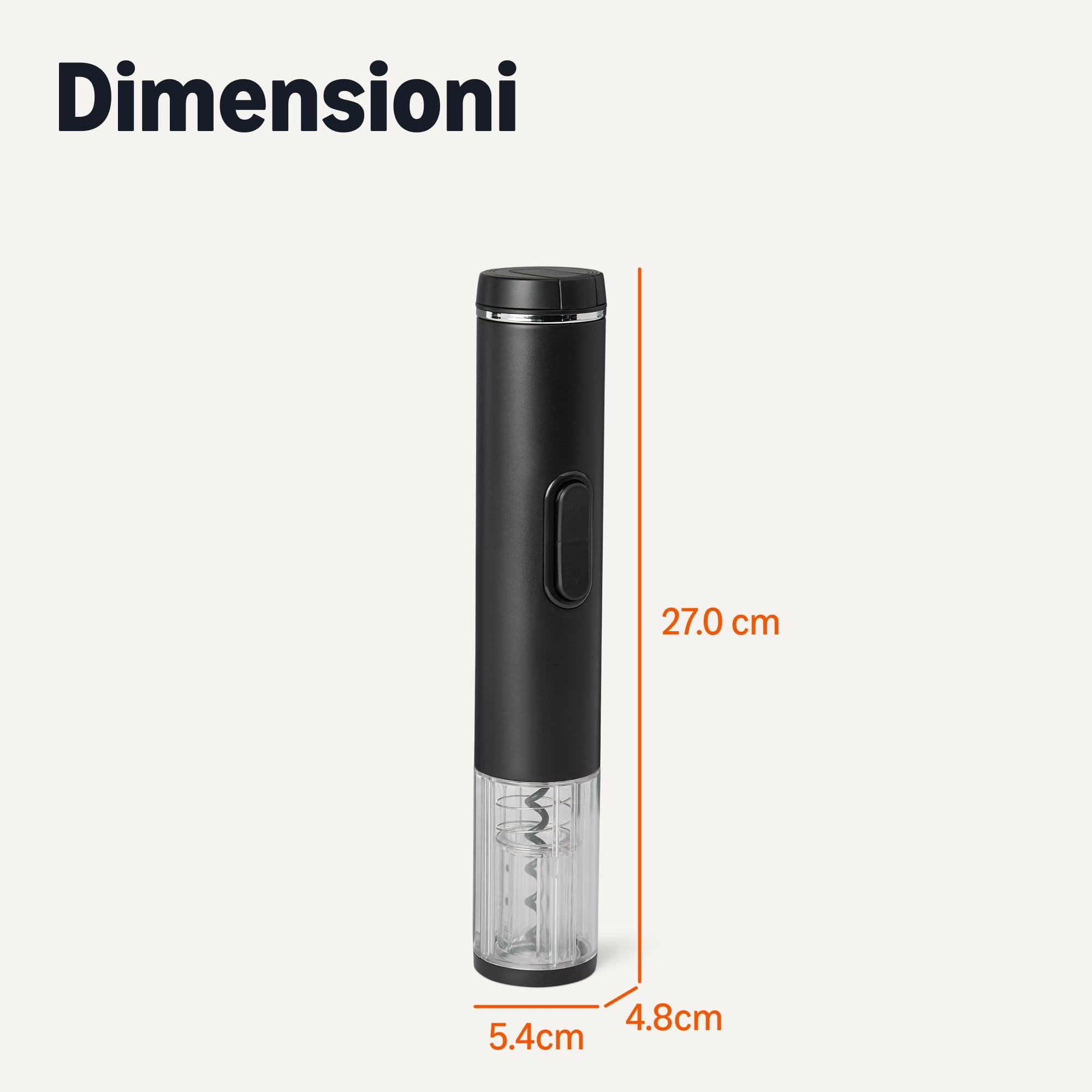 Amazon Basics Apribottiglie Elettrico Nero a Batteria Acciaio